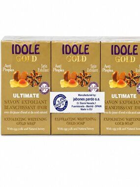 Idole Gold Egg Yolk and Natural Honey Soap Set of 3 bars
